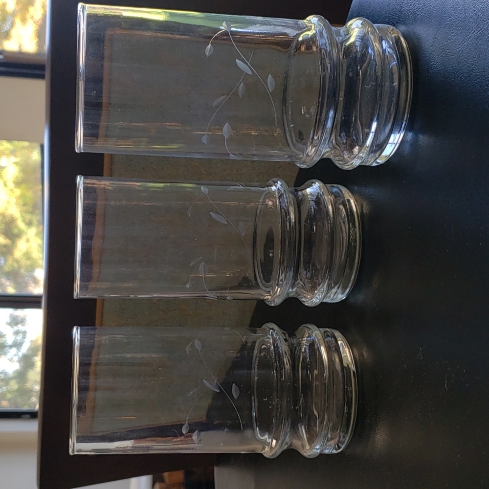 3 Princess House water glasses